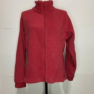 Columbia Full Zip Fleece Women’s Long Sleeve Jacket Medium Red EUC
